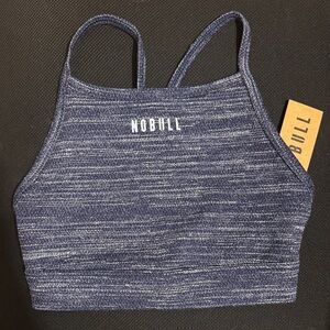 NOBULL Sports Bra HighNeck High Support Heathered Navy Gym Workout